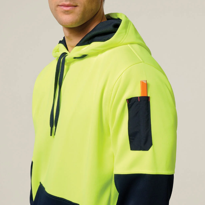 Hard Yakka Hi Vis Fleece Pullover Draw String Tradie Jumper