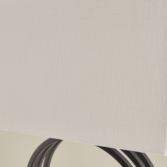 Olimpia Circle Lamp Black Base White Shade - Shopica Pty Ltd