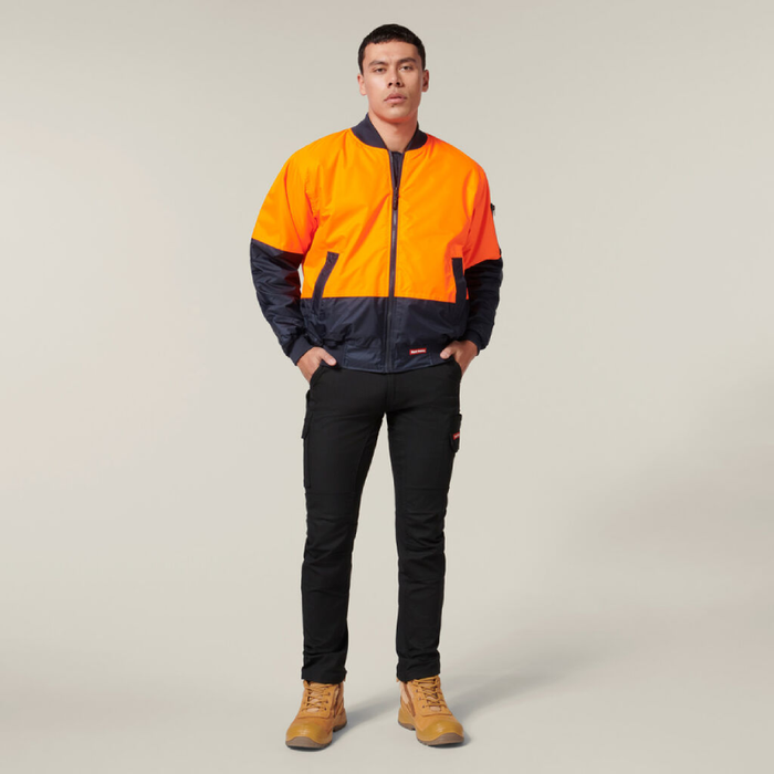 Hard Yakka Hi-Visibility 2 Tone Bomber Jacket Tradie Hi Vis