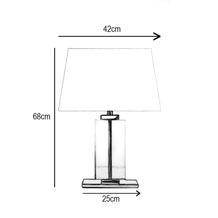 Ritz Rec Crystal And Metal Base Table Lamp - Shopica Pty Ltd