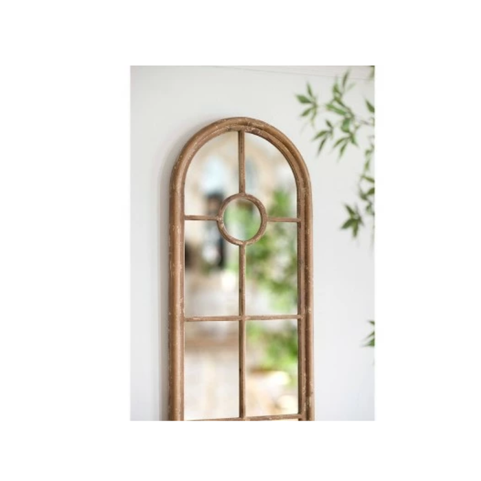 Arch Wood Trim & Panelled Elongated Mirror – A Window to Sophistication