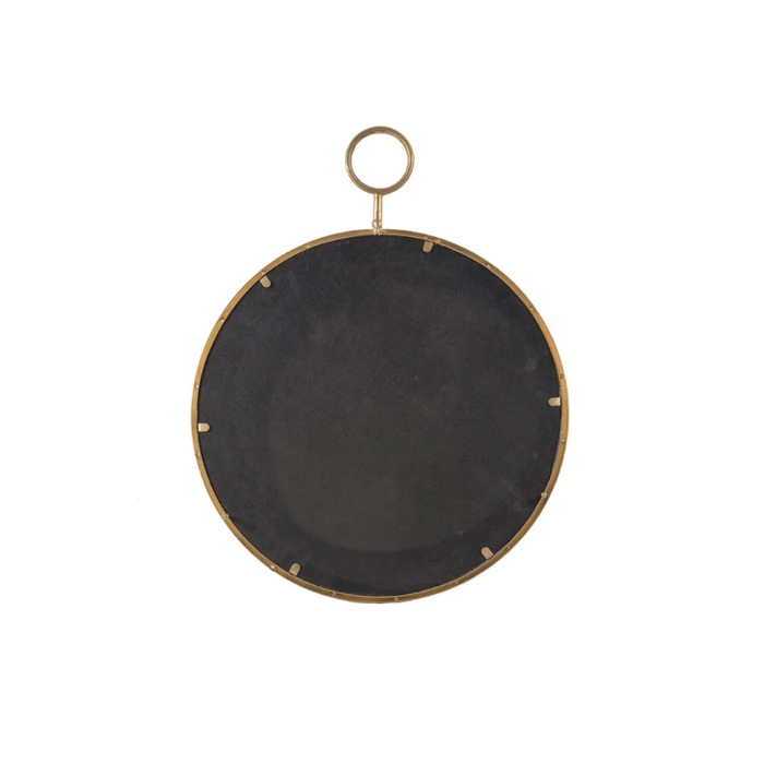 Gold Round Timepiece Iron Framed Accent Mirror