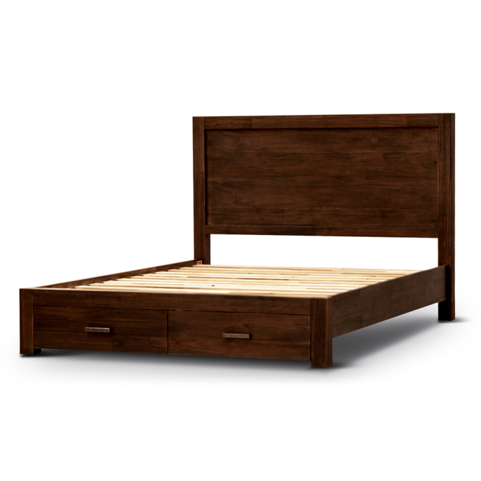 Zurich 4 Piece King Bedroom Suite Set with Bedsides Tallboy Walnut - Shopica Pty Ltd