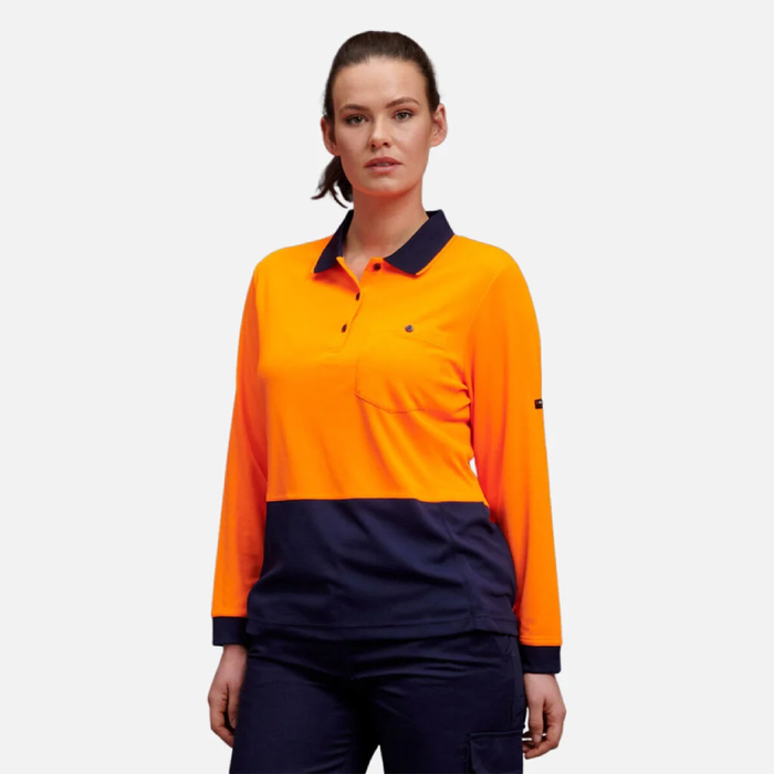 King Gee HyperFreeze Women's Spliced Polo Long Sleeve