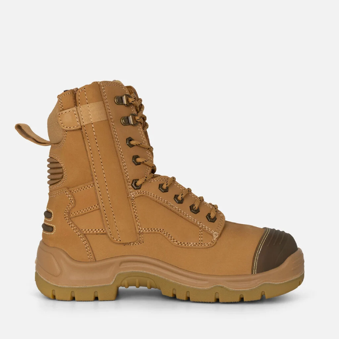 Kinggee Phoenix Steel Cap 8Z Side Zip Safety Toe Work Boots Nubuck - Wheat