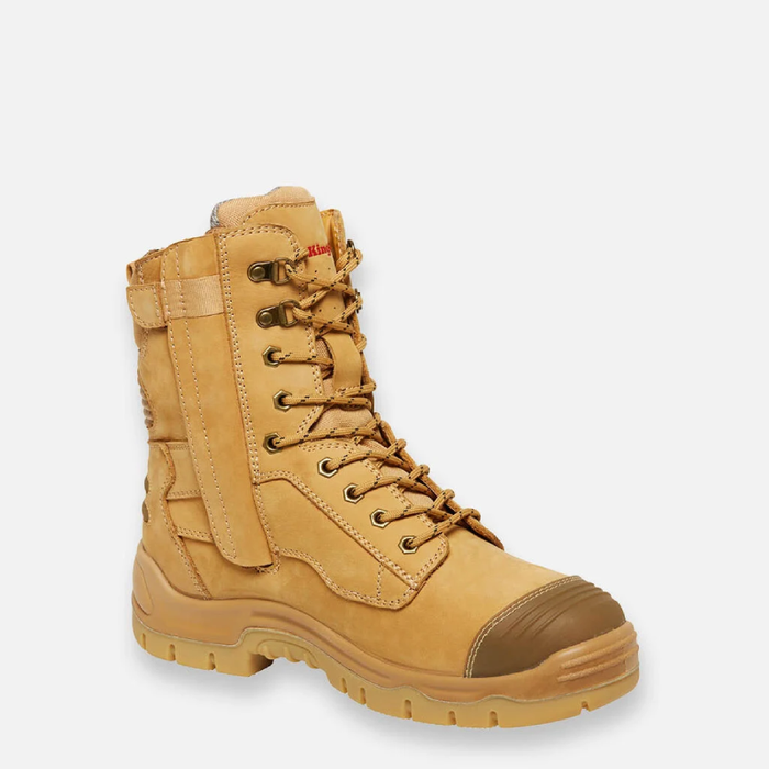 Kinggee Phoenix Steel Cap 8Z Side Zip Safety Toe Work Boots Nubuck - Wheat