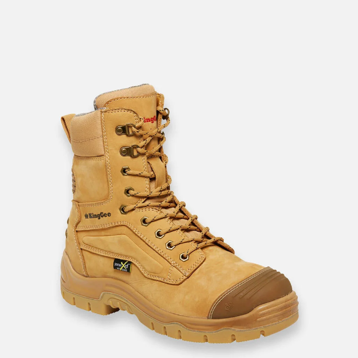 Kinggee Phoenix Steel Cap 8Z Side Zip Safety Toe Work Boots Nubuck - Wheat