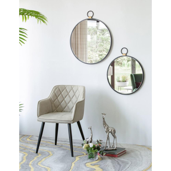 Round Stopwatch Framed Wall Mirror