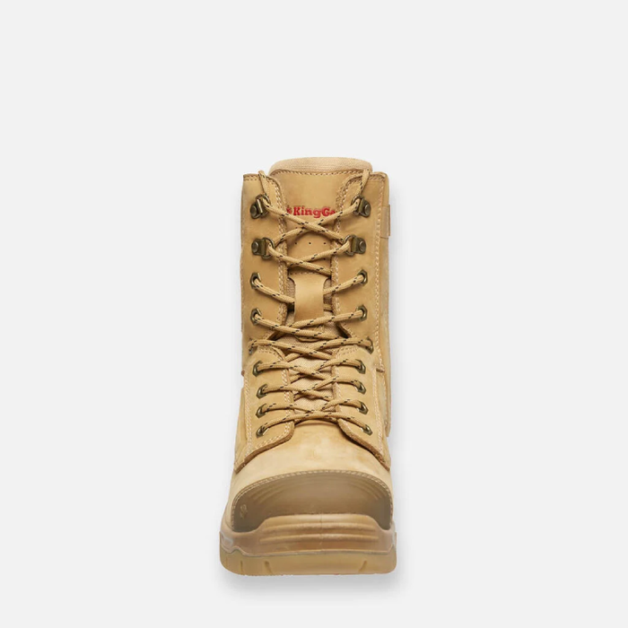 Kinggee Phoenix Steel Cap 8Z Side Zip Safety Toe Work Boots Nubuck - Wheat