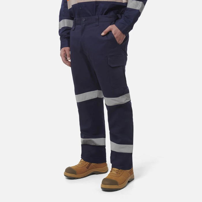 King Gee Stretch Bio Motion Cargo Hi-Vis Reflective Pants - Navy