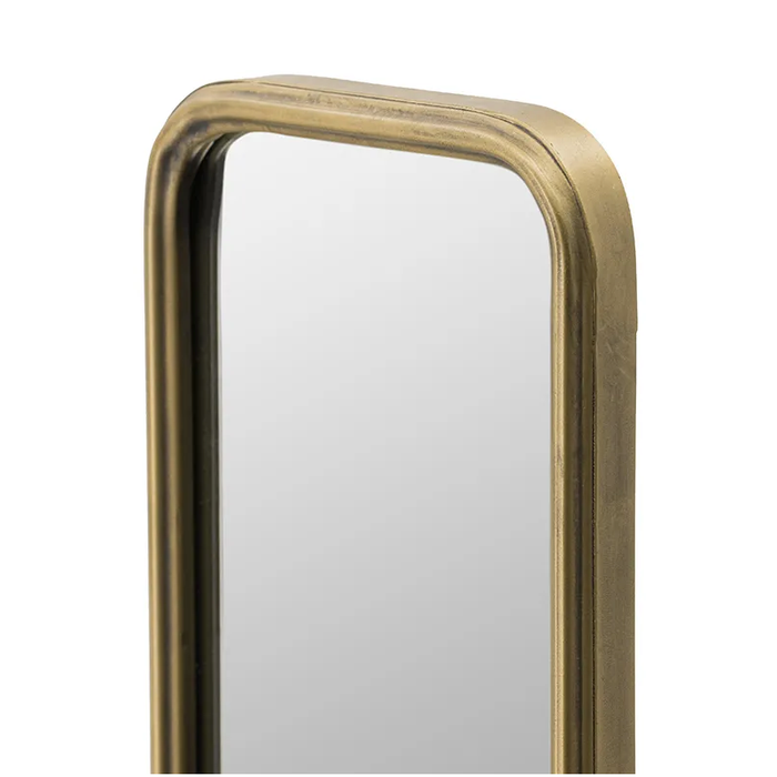 Eternal Elegance Full-Length Mirror: Antique Gold Metal Frame for Every Space