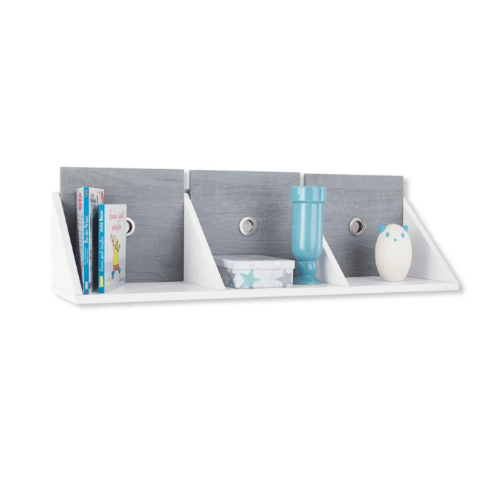 Minimalist design of the Love N Care Brooklyn Wallshelf White, showcasing bookcase-style storage