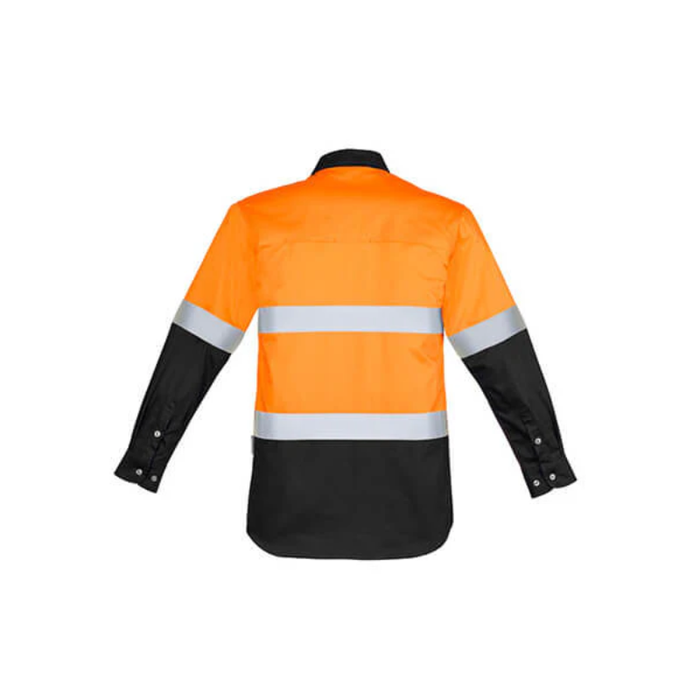 Syzmik Mens Hi Vis Spliced Industrial Shirt Day/Night 3M Hoop Taped Long Sleeve