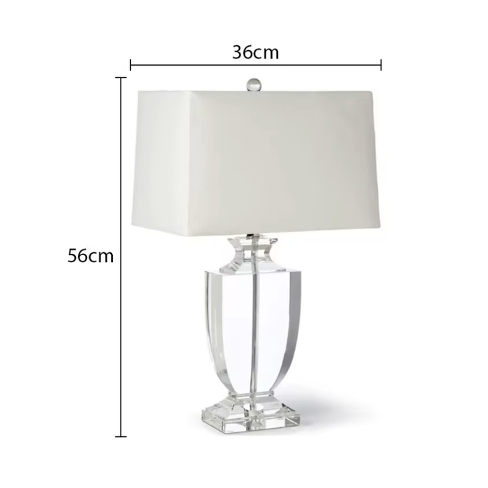 Glass Base White Shade Paris Crystal Table Lamp - Shopica Pty Ltd