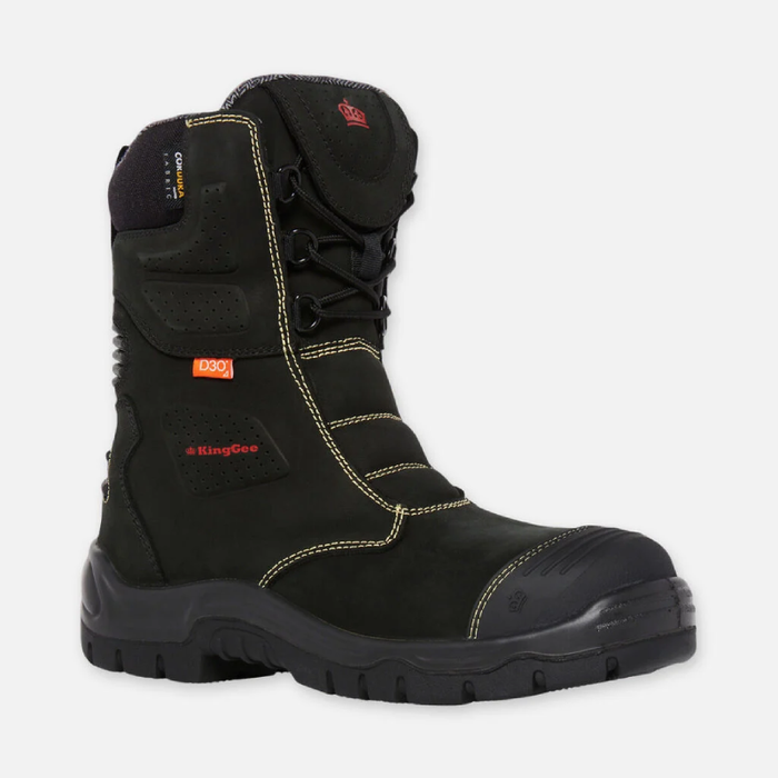 King Gee Steel Cap Bennu Safety Toe Rigger Work Boots - Black