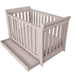 Elegant Noble Cot Ash with open Soft Closer Drawer filled with baby essentials