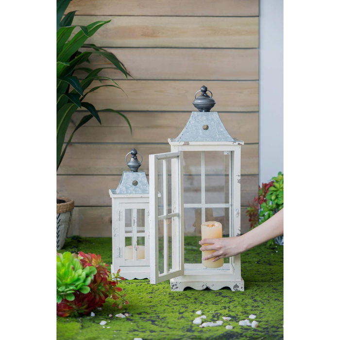 Silver Pinch Chic Lantern Duo