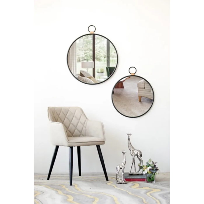 Round Stopwatch Framed Wall Mirror