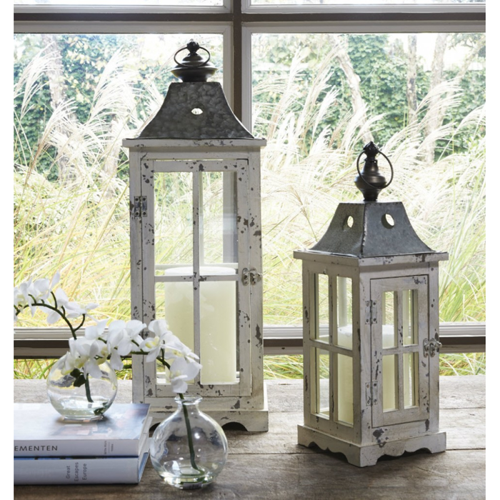 Silver Pinch Chic Lantern Duo