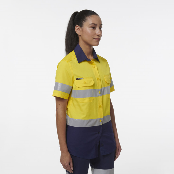 King Gee Women's Workcool Vented Reflective Short Sleeve Shirt