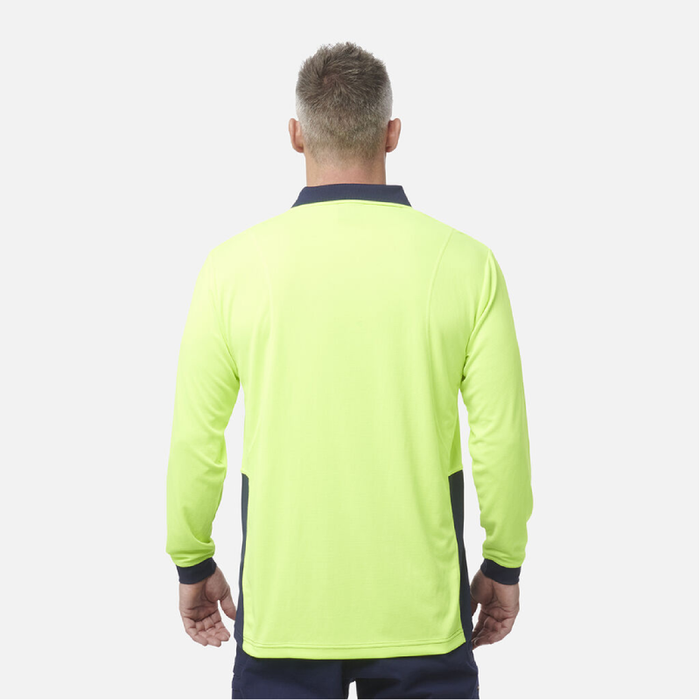 King Gee Hyperfreeze Spliced Long Sleeve Polo