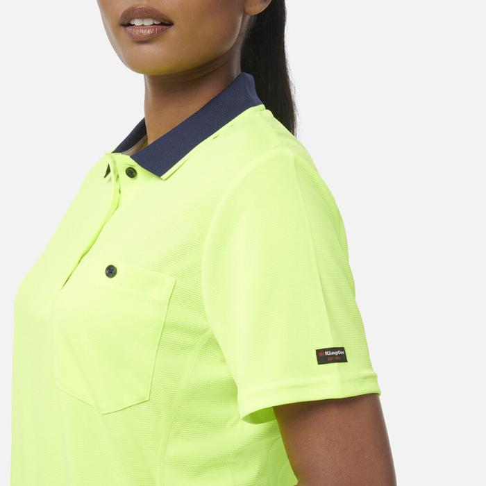 King Gee Women's Workcool Hyperfreeze Spliced Polo Short Sleeve