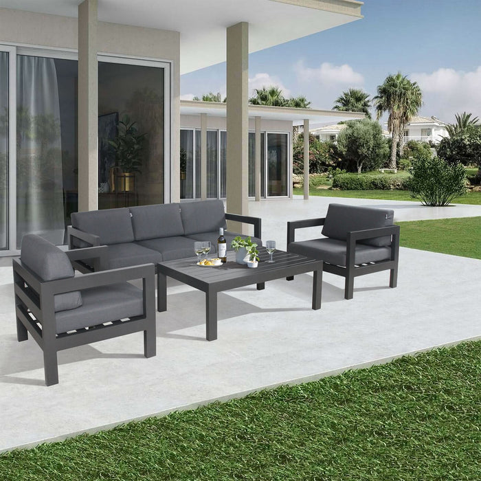 Luxurious Charcoal Retreat: Artemis 3-Seater Outdoor Sofa in Dark Grey - Shopica Pty Ltd