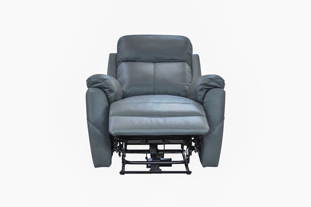 Camden Luxe Leather Electric Recliner Lounge Set Gunmetal - Shopica Pty Ltd