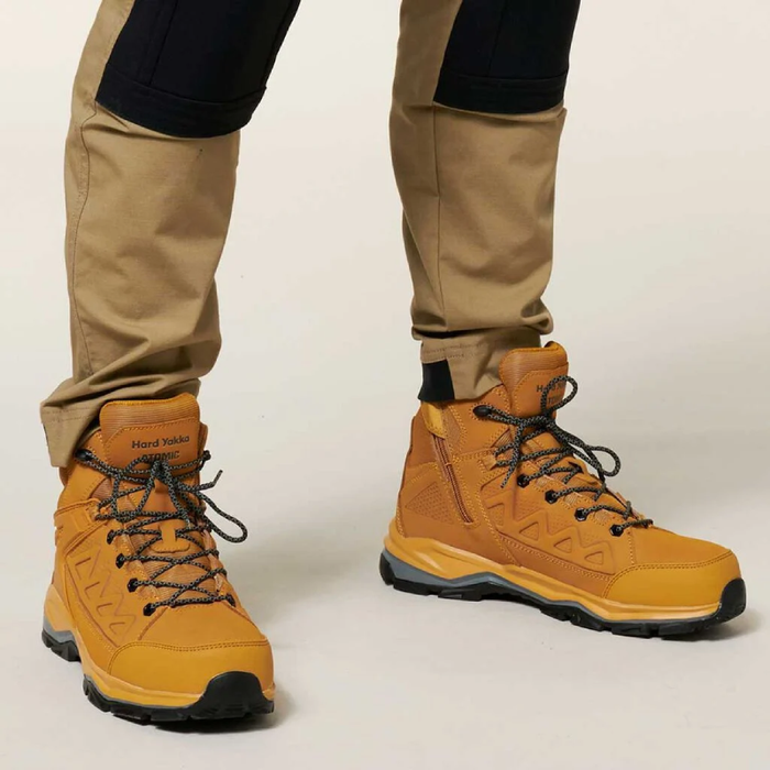 Hard Yakka Atomic Lace & Zip Safety Toe Tradie Work Boots