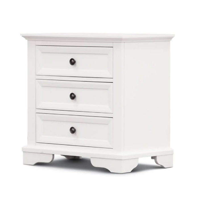 Sala Luxe White Acacia Bedside with Enhanced Storage