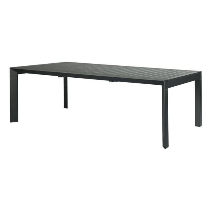 Elegant aluminium slat top dining table