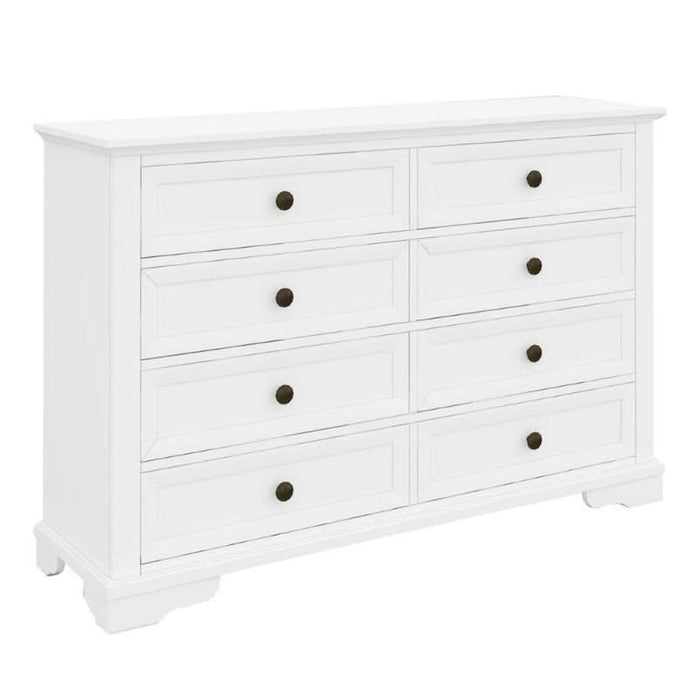 Deluxe White Acacia Sala Dresser Bedside - MKII Collection with Enhanced Storage