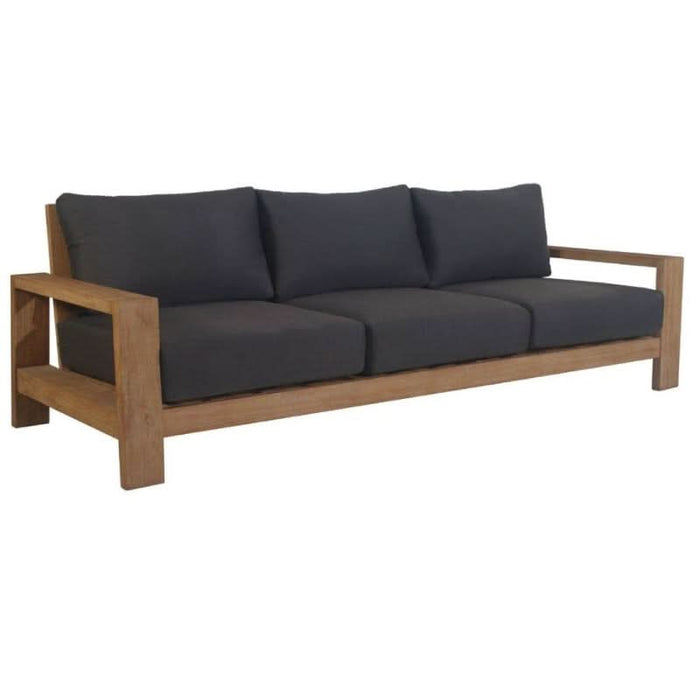 Solid timber slats provide sturdy support for seat and back cushions