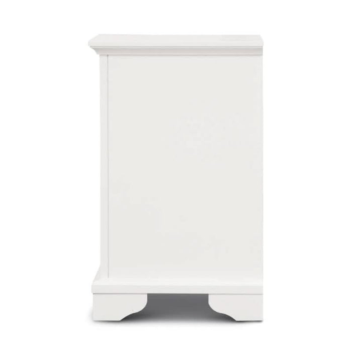 Elegant White Acacia Bedside Unit with Ample Storage Space