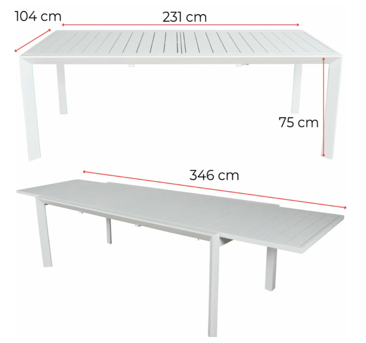 Eclipse Extend: Icaria White Outdoor Expansion Table - Shopica Pty Ltd