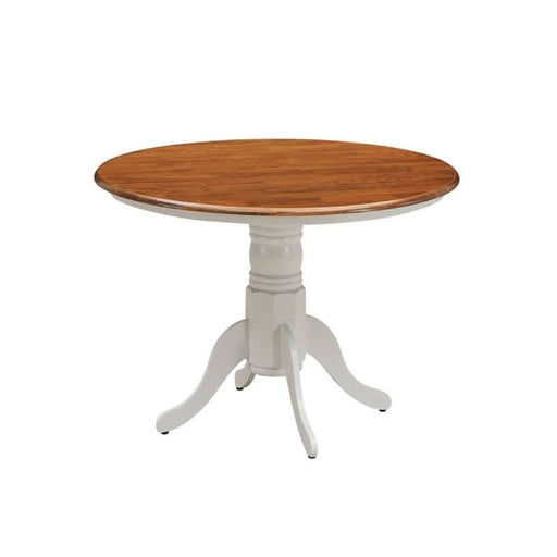 Stylish Hobart Haven Round Dining Table with Oak Finish and White Accents