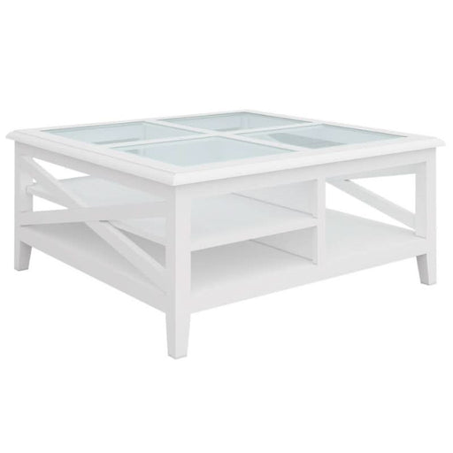 Lighthouse Luxe Glass-Top Coffee Table - Reflecting Sophistication in Every Detai