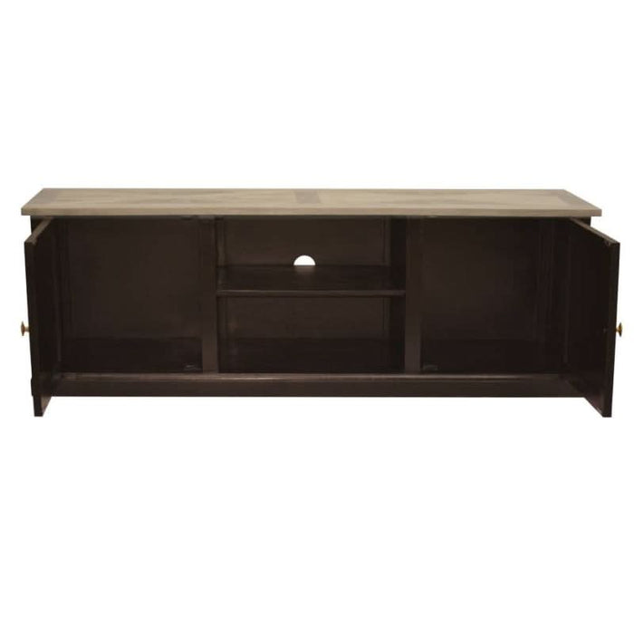 Luxurious Mango Wood TV Console in Oak & Black by Velino