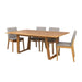 Contemporary Galway Enchantment Dining Set with 6 Pewter Leather Boca Chairs