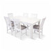 Seashore Bliss Dining Collection: Brushed White Acacia Wood with Upholstered Chairs