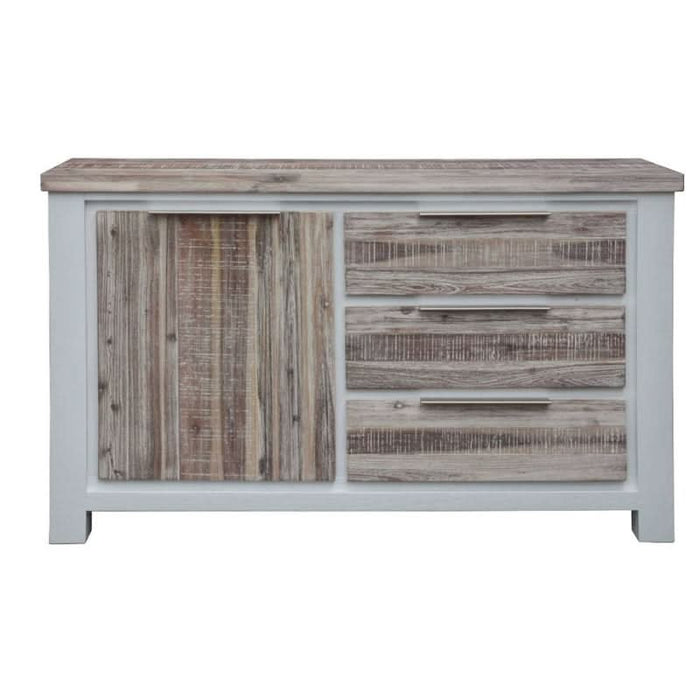 Small Acacia Wood Buffet - Homestead Chroma Charm with Colorful Timber Accents