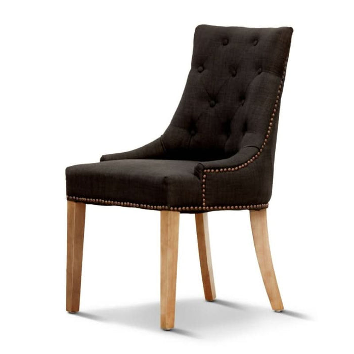 Elegant Black Linen Upholstered Monte Chair for Chic Interiors