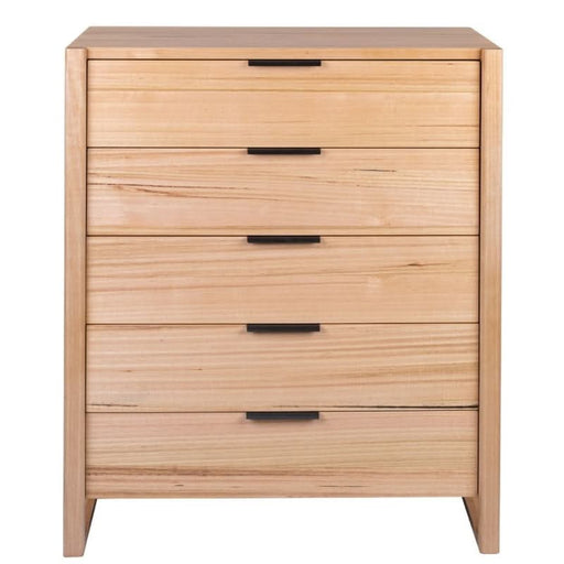 Elegant Skyward Sentinel 5-Drawer Tallboy Made of Natural Messmate Timber