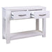 Chic White Washed 2-Drawer Hall Table for Coastal Decor