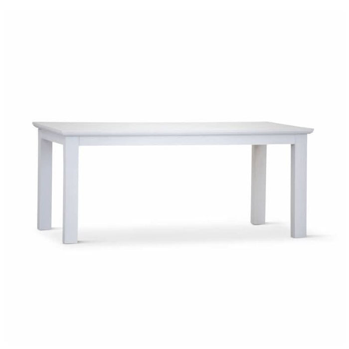 Contemporary Brushed White Acacia Wood Coastal Dining Table