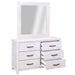 Antiqued Finish White Washed Mountain Ash Dresser & Checkerboard Mirror