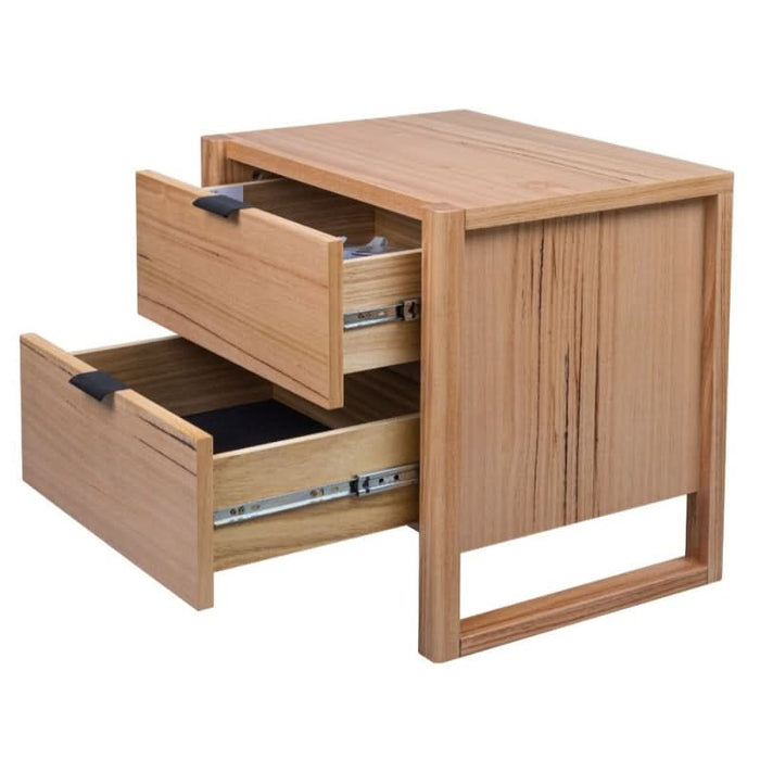 Durable and Chic 2-Drawer Bedside Table in Natural Messmate Timber