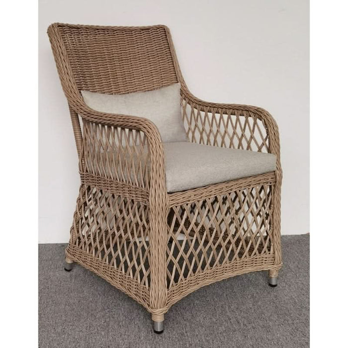 Elevate Patio Luxury with the Natural Wicker Corfu Elegance Dining Ensemble