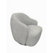 Chic Ibiza Elegance Armchair in On-Trend Light Grey Bouclé Fabric