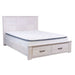 Contemporary Mountain Ash Double Bed with Storage - Coastal Brushed White Finish